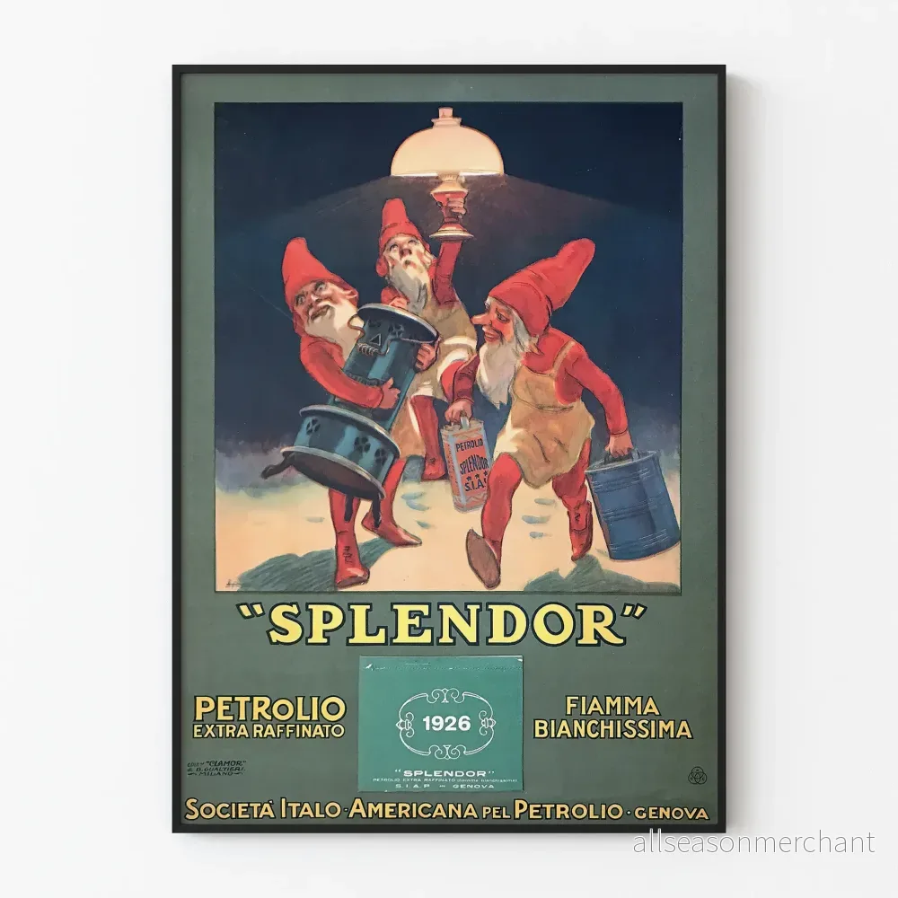 Vintageaffisch Splendör Petroleum Extra Raffinée - Retro Väggdekoration
