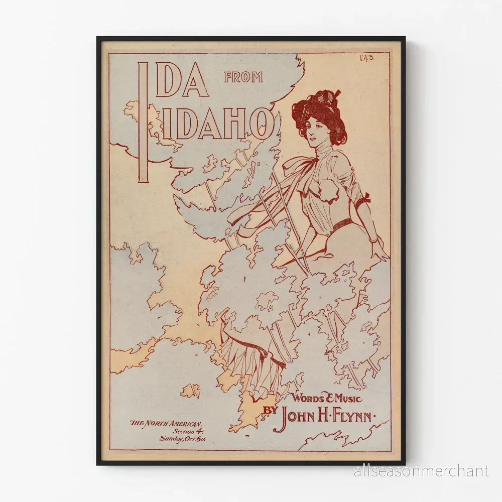 Vintageposter Ida från Idaho - Väggdekoration i Retrostil