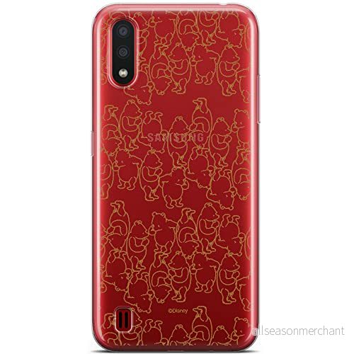 ERT GROUP mobiltelefonfodral för Samsung A01 originalt och officiellt licensierat Disney mönster Winnie the Pooh and friends 005 anpassad till formen på mobiltelefonen, gedeeltelijk transparant 5904805420955