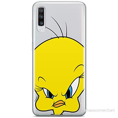 ERT GROUP mobiltelefonfodral för Samsung A70 originalt och officiellt licensierat Looney Tunes mönster Tweety 002 optimalt anpassad till formen på mobiltelefonen, gedeeltelijk transparant 5902980473230
