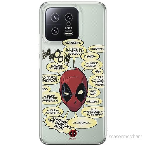 ERT GROUP mobiltelefonfodral för Xiaomi 13 originalt och officiellt licensierat Marvel mönster Deadpool 008 optimalt anpassad till formen på mobiltelefonen, gedeeltelijk transparant 5905511912031