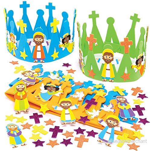 Baker Ross AX815 Holy Week Crown kit paket med 3, påskskum hantverksaktiviteter för barn att montera, dekorera och visa, bra som en present till kreativa 5051174114586