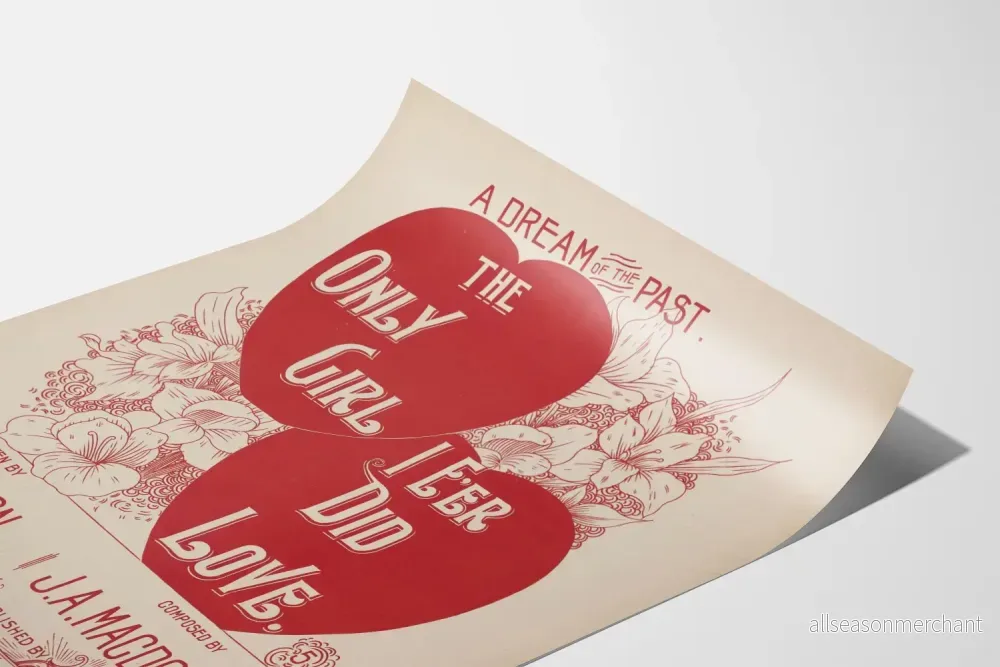 Vintage väggposter 'The Only Girl I'er Did Love' i retro romantisk stil - Bild 3