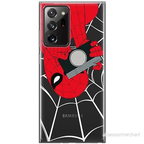 ERT GROUP mobiltelefonfodral för Samsung GALAXY NOTE 20 ULTRA originalt och officiellt licensierat Marvel mönster Spider Man 027 anpassad till formen på mobiltelefonen, gedeeltelijk transparant 5905795003692
