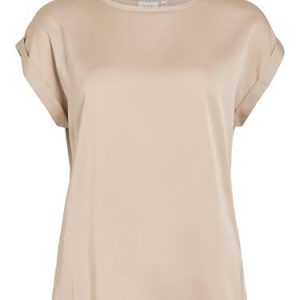 Vila Damer Många S/S Satin Top/SU NOOS T-shirt, Cement, 34 5713788469963