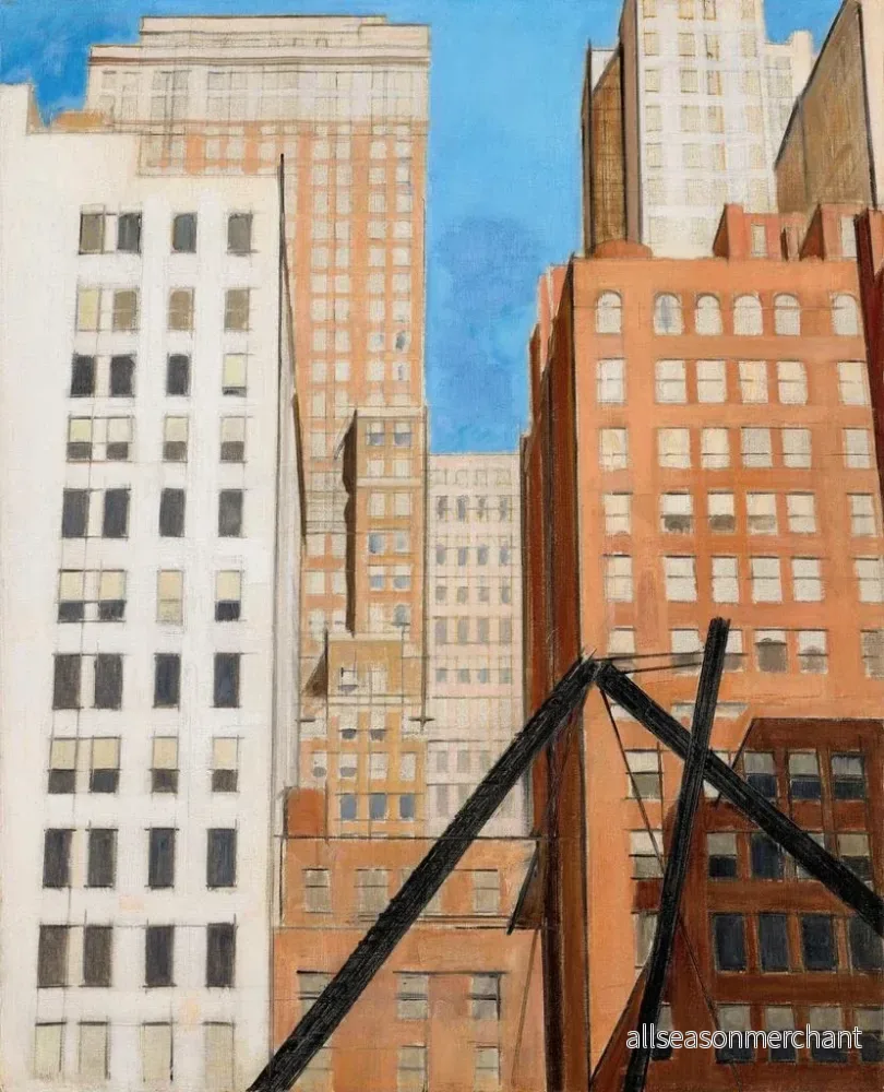 Målning Vue de New York - Bernard Boutet de Monvel | Konsttryck