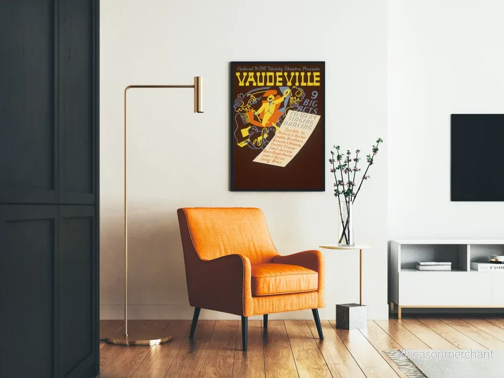 Vintage teateraffisch för vaudeville 9 stora nummer - Väggdekoration - Bild 2