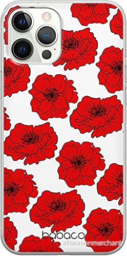ERT GROUP mobiltelefonfodral för Apple Iphone 12 PRO MAX originalt och officiellt licensierat Babaco mönster Flowers 018 Vit anpassad till formen på mobiltelefonen, fodral tillverkad av TPU plast 5903932631395