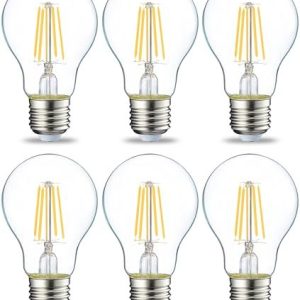 Amazon Basics Edison skruvlampa, LED, E27, 4,3 W (motsvarande 40 W), klar glödtråd, varmvit, ej dimbar, paket med 6 841710179583