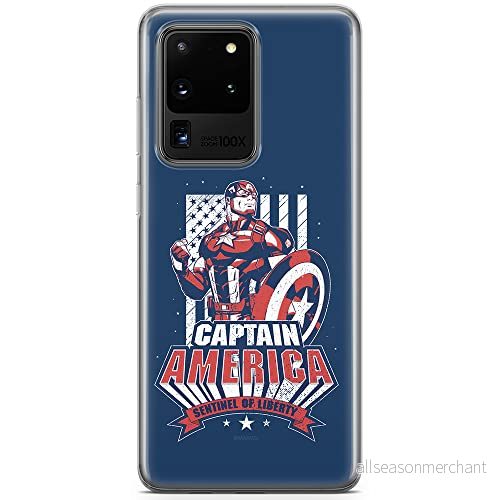 ERT GROUP Mobiltelefonskal för Samsung S20 Ultra original och officiellt licenserat Marvel mönster Captain America 018 optimalt anpassat till mobiltelefonens form, TPU fodral 5903537498256