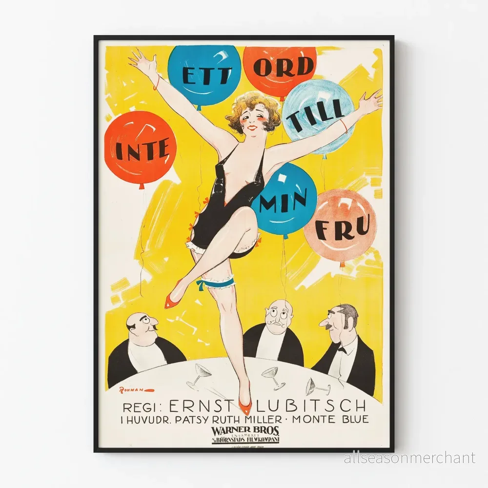 Vintageaffisch med pariskomedi – Retro väggdekoration