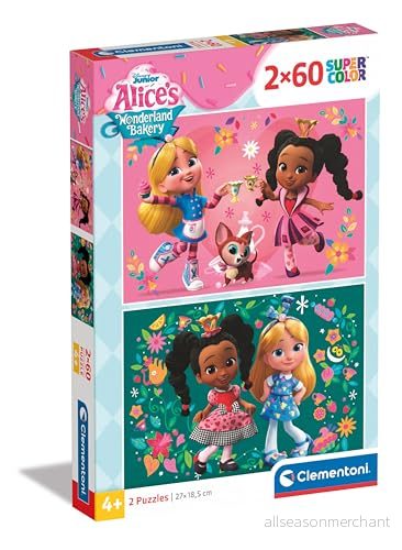 Clementoni Pussel Disney Alice Bakery 2Pussel With 60 Bitar Supercolor, För Barn, 24814 8005125248148