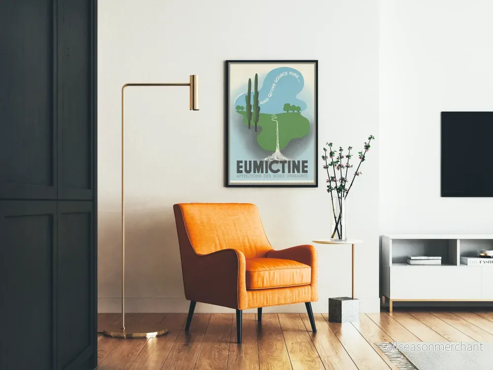 Vintage reklamposter för Eumictine för urinvägarna - Bild 2