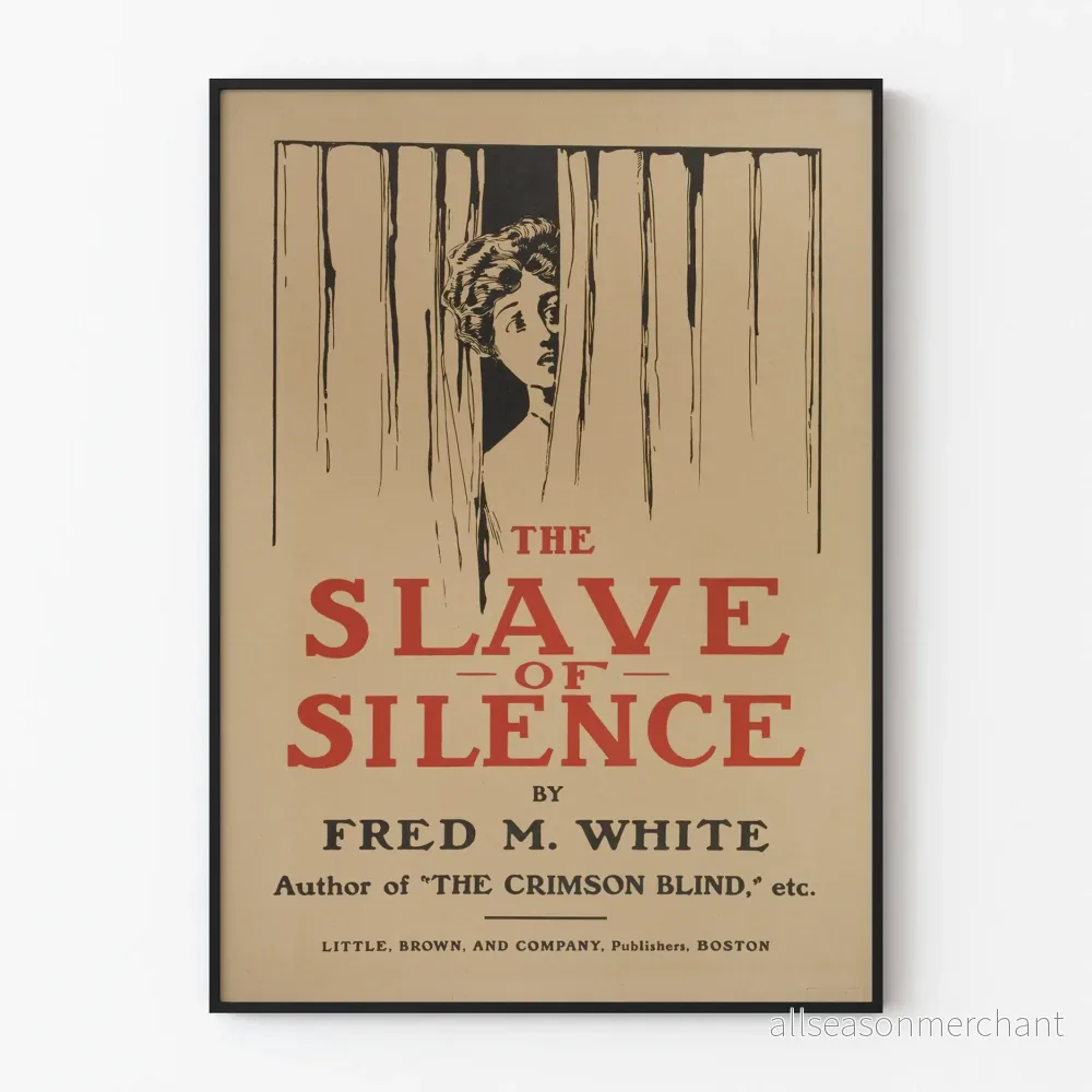 Vintageposter The Slave of Silence, illustration och retro typografi Vintageposter The Slave of Silence, illustration och retro typografi