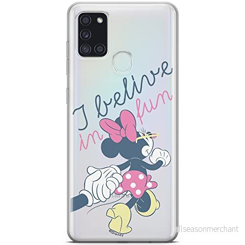 ERT GROUP mobiltelefonfodral för Samsung A21s originalt och officiellt licensierat Disney mönster Minnie 005 optimalt anpassad till formen på mobiltelefonen, gedeeltelijk transparant 5903040263068