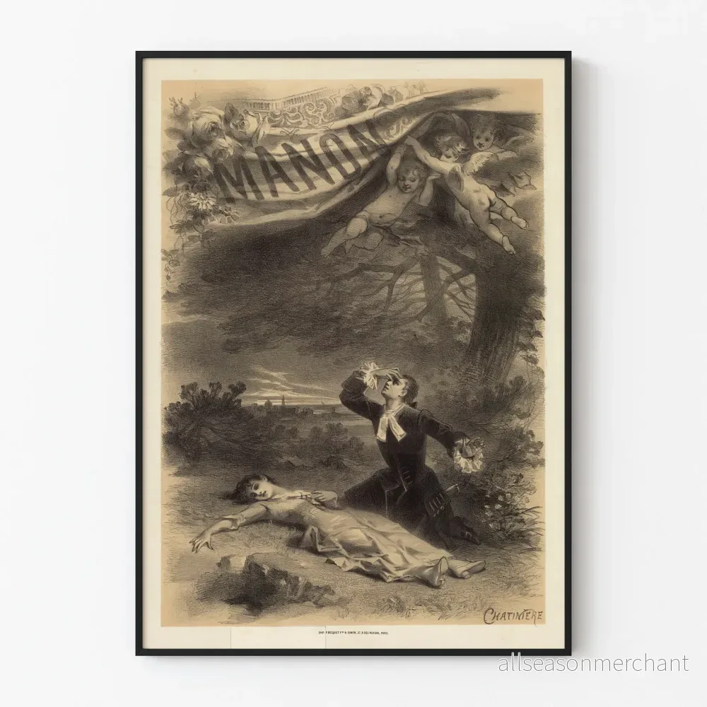 Vintage dekorativ poster Manon vid skymningen