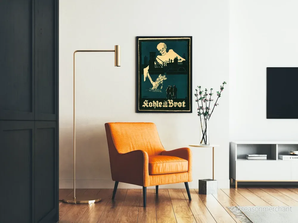 Vintageposter "Kohle ist Brot" med industriellt skelett - Bild 2