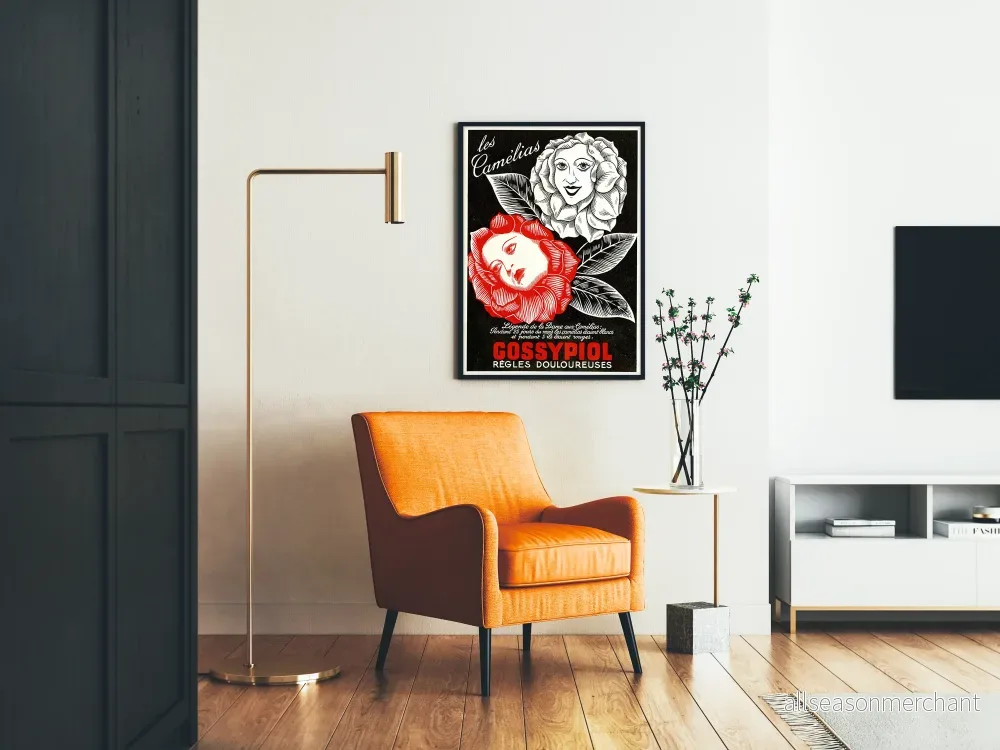 Vintageposter Gossypiol - Väggdekoration Les Camélias - Bild 2