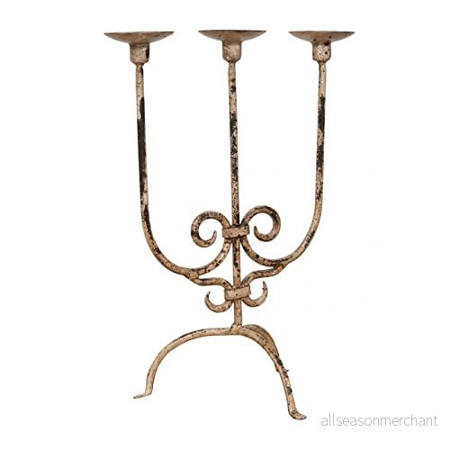Biscottini Vintage Ljusstake, Smidesjärn Ljushållare, Inredning, Bord, Handgjord Shabby Chic Ljusstake 8057635095583