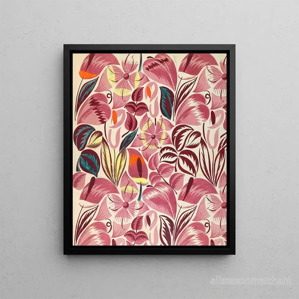 Målning Design textil Tropiska blommor – Anonym | Konsttryck Målning Design textil Tropiska blommor – Anonym | Konsttryck