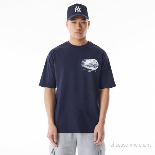 BASEBALL överdimensionerad t shirt New York Yankees Navy Whitete 198061274413