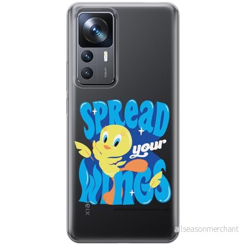 ERT GROUP mobiltelefonfodral för Xiaomi 12T/ 12T pro/ K50 Ultra originalt och officiellt licensierat Looney Tunes mönster Tweety 014 anpassad till formen på mobiltelefonen, gedeeltelijk transparant 5905795097028
