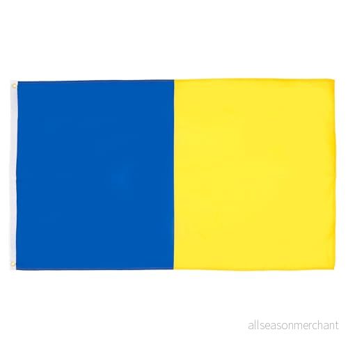 AZ FLAG Blå och gul flagga 90 x 60 cm 100% polyesterflagga med integrerade metallöglor 50 g ljusa färger 3700733891407