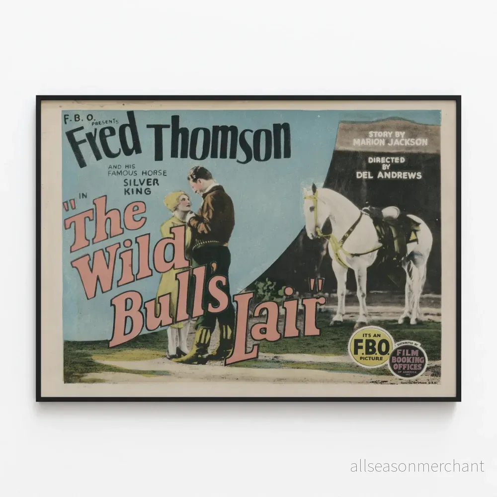 Vintageposter av Fred Thomson och hans häst Silver King
