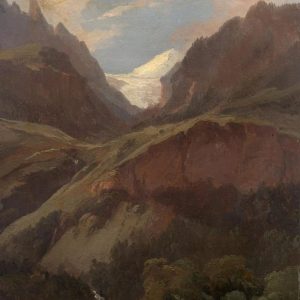Målning Vue sur le Wetterhorn et le Reichenbach depuis Meiringen - Alexandre Calame | Konsttryck - Bild 2