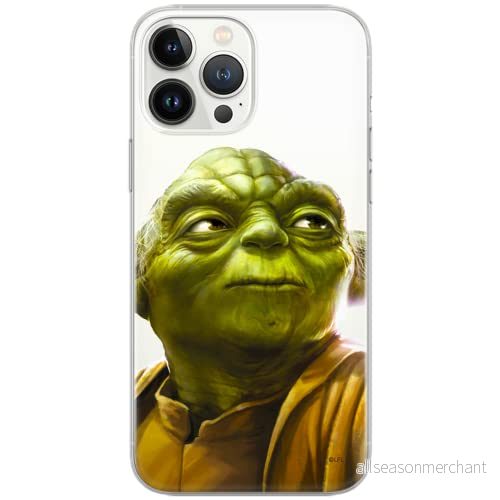 ERT GROUP mobiltelefonfodral för Iphone 13 PRO MAX originalt och officiellt licensierat Star Wars mönster Yoda 006 Vit optimalt anpassad till formen på mobiltelefonen, gedeeltelijk transparant 5903932875119