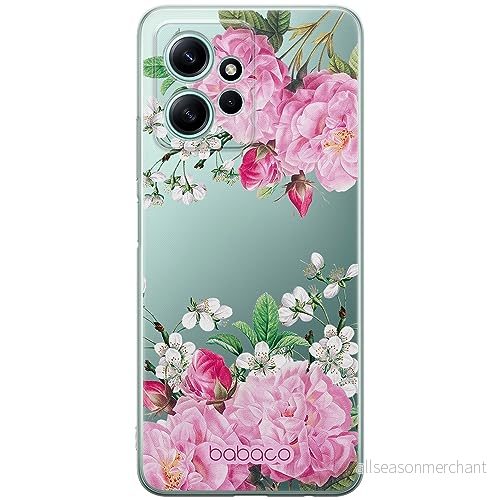 ERT GROUP mobiltelefonfodral för Xiaomi REDMI NOTE 12 4G originalt och officiellt licensierat Babaco mönster Flowers 046 optimalt anpassad till formen på mobiltelefonen, gedeeltelijk transparant 5905511947255