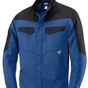 BP 2402-820-1332-48/50n arbetsskrage, stående krage, dolt tryckknappband, 320,00 g/m², blå/svart, 48/50 n 4010365921137
