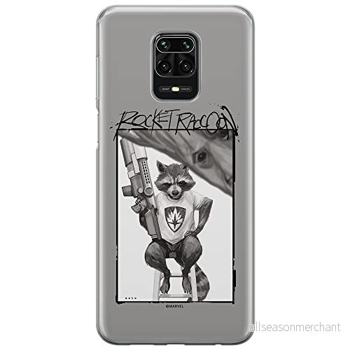 ERT GROUP mobiltelefonfodral för Xiaomi REDMI NOTE 9 PRO/ 9S originalt och officiellt licensierat Marvel mönster Rocket 004 anpassad till formen på mobiltelefonen, fodral tillverkad av TPU plast 5903040313824