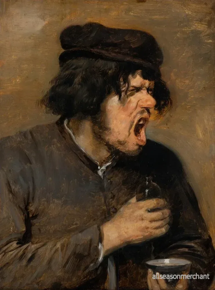 Målning La potion amère - Adriaen Brouwer | Konsttryck - Bild 2
