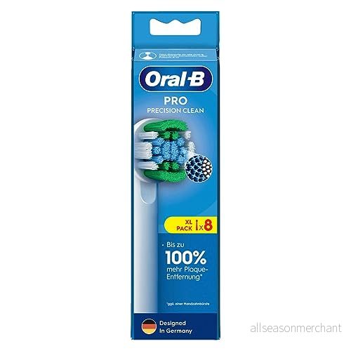 Oral B Pro Precision Clean borsthuvuden för elektrisk tandborste, 8 stycken, tandrengöring med innovativa X formade borst, original tandborstfäste, designad i Tyskland 8006540861073