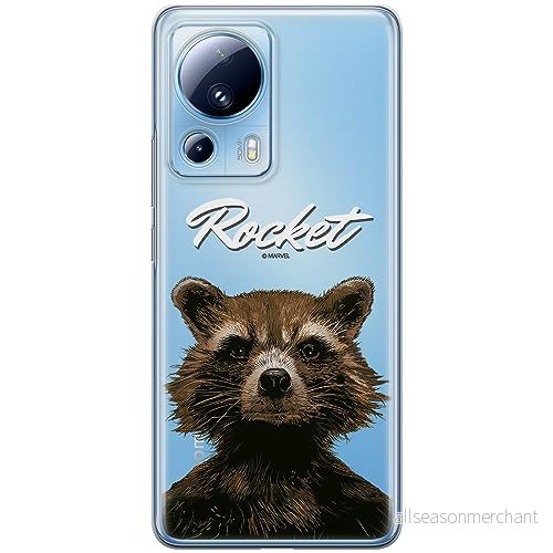 ERT GROUP mobiltelefonfodral för Xiaomi 13 LITE/CIVI 2 originalt och officiellt licensierat Marvel mönster Rocket 006 optimalt anpassad till formen på mobiltelefonen, gedeeltelijk transparant 5905511918569
