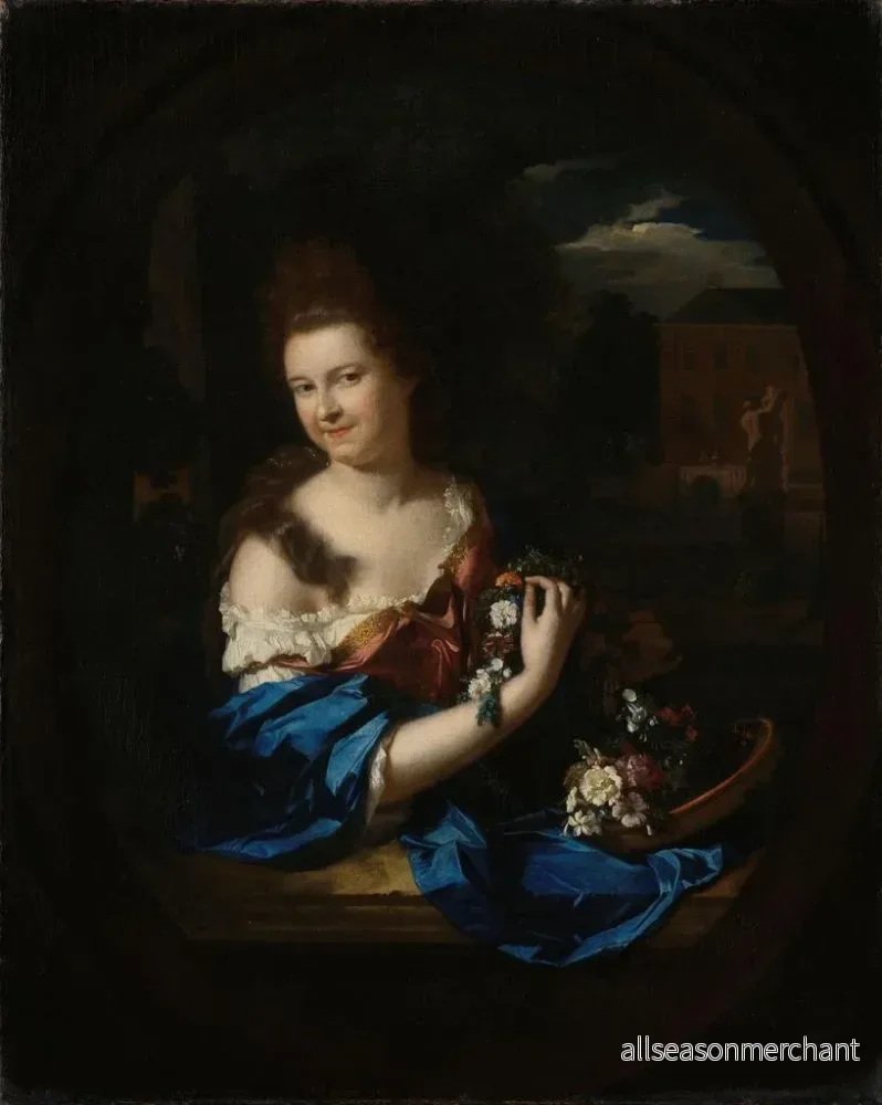 Målning av porträtt av Margaretha Rendorp, maka till Jan van de Poll - Adriaen van der Werff | Konsttryck - Bild 2