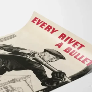 Vintage industriell poster Every Rivet a Bullet - Väggdekoration verkstad - Bild 3