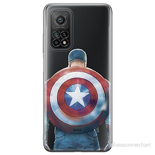 ERT GROUP mobiltelefonfodral för Xiaomi MI 10T 5G / PRO originalt och officiellt licensierat Marvel mönster Captain America 002, gedeeltelijk transparant 5903040342497
