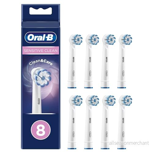 Oral B Sensitive Clean ersättningsborstar för elektriska tandborstar upp till 100% borttagning av tandplack, 8 st 4210201325666
