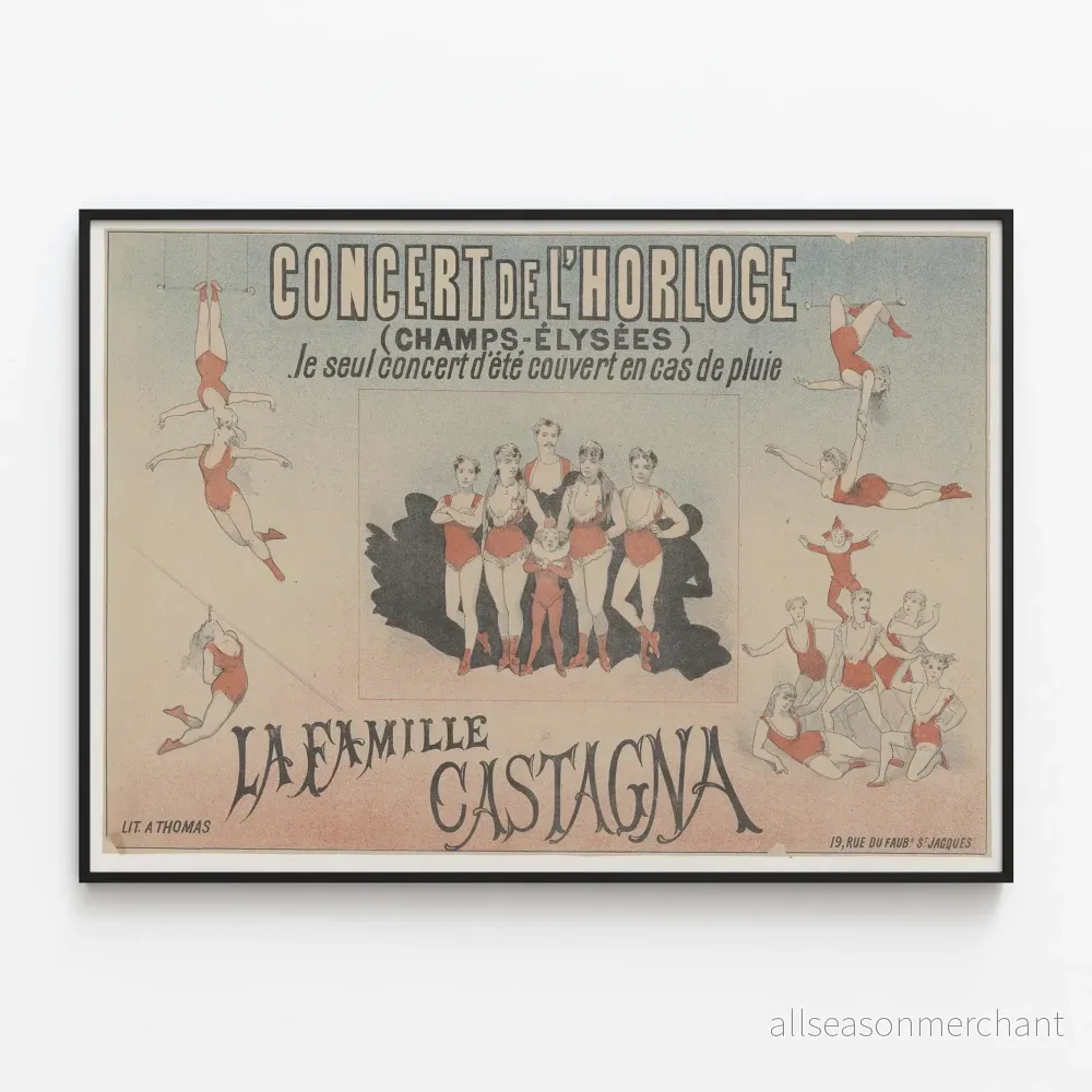 Vintageposter La Famille Castagna – Retro väggdekoration Cirque Vintageposter La Famille Castagna – Retro väggdekoration Cirque