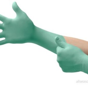 Ansell Microflex 25 201 Neoprene engångshandskar, högkvalitativ handskar av hög kvalitet, kemiskt och mekaniskt skydd, industriella risker, professionell EPI, grön, storlek S (100 handskar) 76490488833
