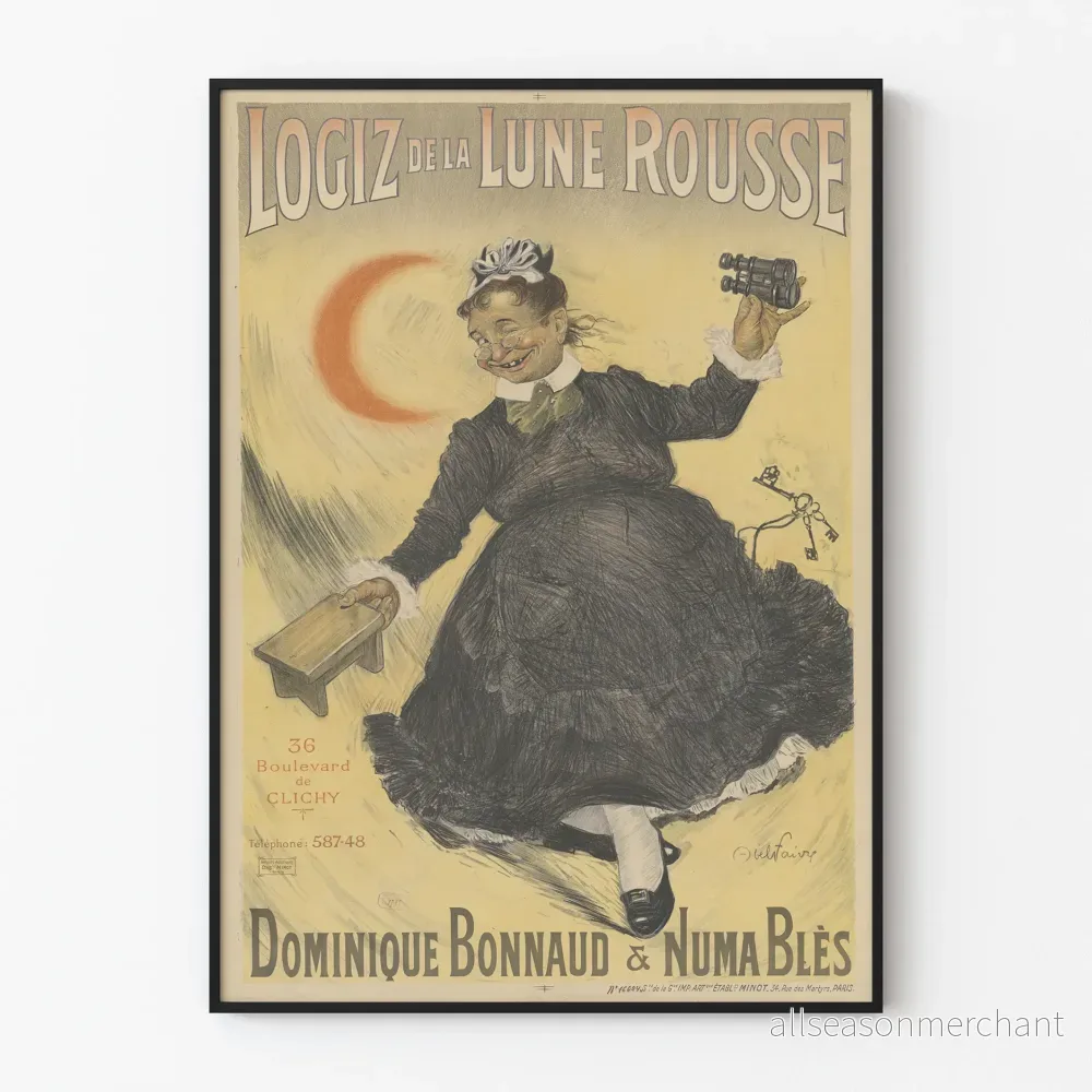 Vintageposter Logiz av den Rödbruna Månen väggdekoration