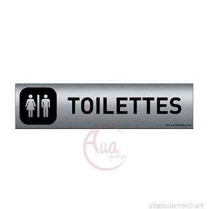AUA SIGNALETIQUE tryckt aluminiumskylt AluSign DARK 200 x 50 mm dubbelsidig självhäftande på baksidan (toalett H/F) 3666180037198 AUA SIGNALETIQUE tryckt aluminiumskylt AluSign DARK 200 x 50 mm dubbelsidig självhäftande på baksidan (toalett H/F) 3666180037198