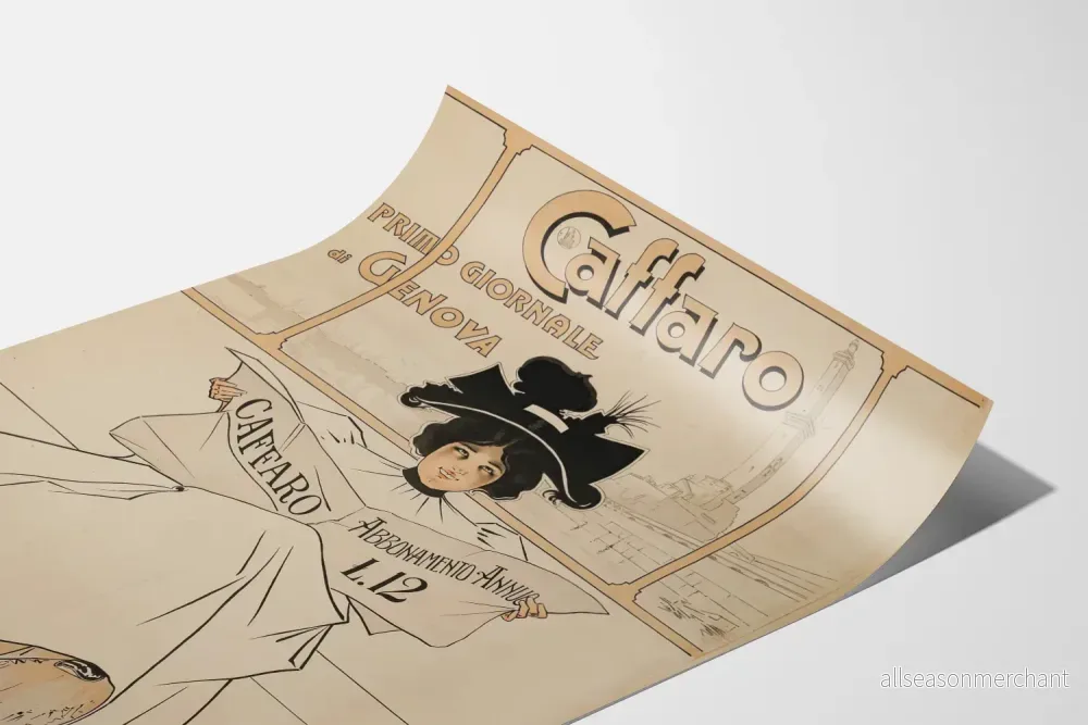 Vintageaffisch Caffaro - Genuas första tidning - Bild 3