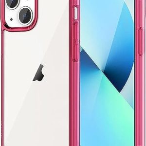 Fodral för iPhone 13 Mini 5,4 tum, stöttåligt mobiltelefonfodral, transparent reptåligt bakstycke (röd) 763746789133 Fodral för iPhone 13 Mini 5,4 tum, stöttåligt mobiltelefonfodral, transparent reptåligt bakstycke (röd) 763746789133