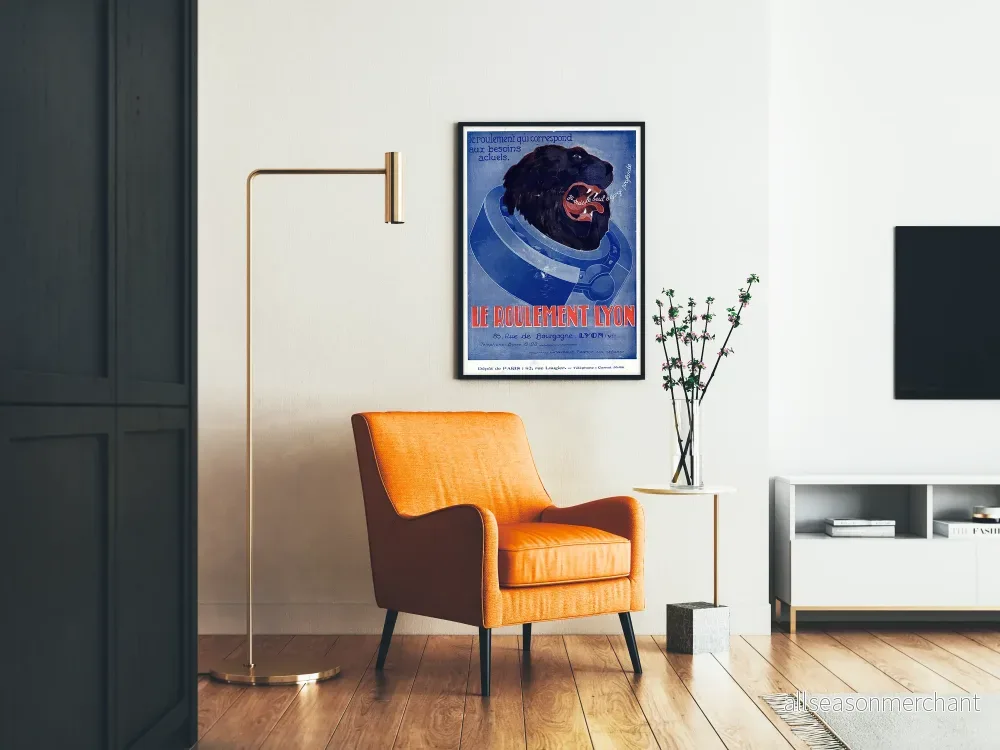 Vintage reklamposter Le Roulement Lyon väggdekoration - Bild 2