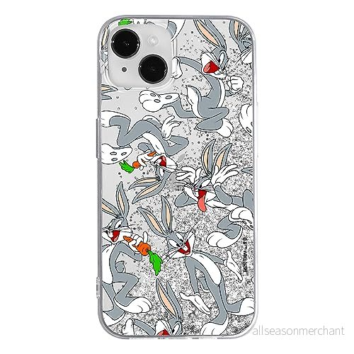 ERT GROUP mobiltelefonfodral för Apple Iphone 14 originalt och officiellt licensierat Looney Tunes mönster Bugs 013 optimalt anpassad till formen på mobiltelefonen, med glitter overflow effekt 5905511660055
