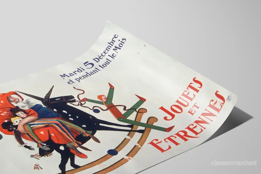Vintageposter med leksaker och nyårsgåvor – Retro väggdekoration - Bild 2