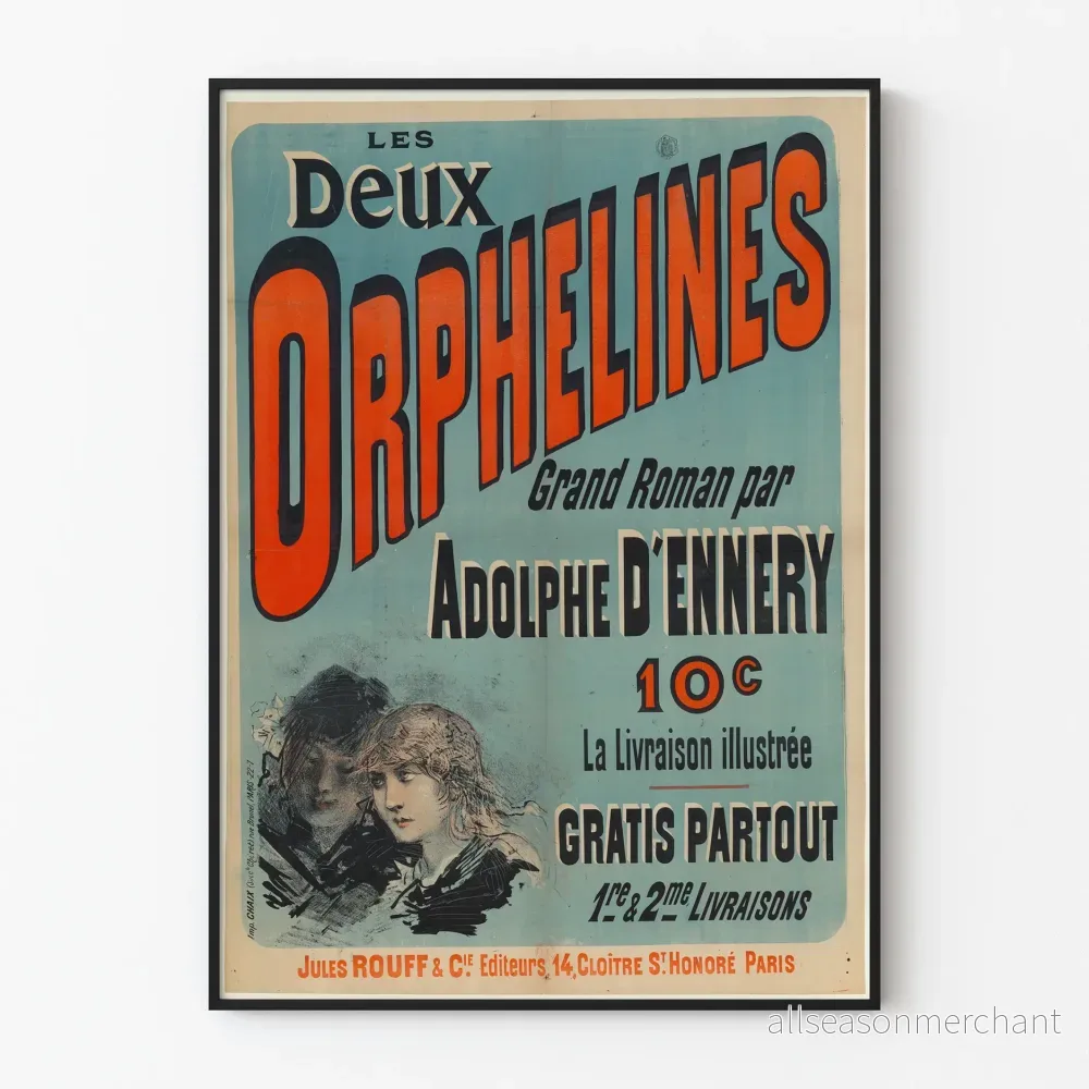 Vintageposter Les Deux Orphelines av Adolphe D'Ennery